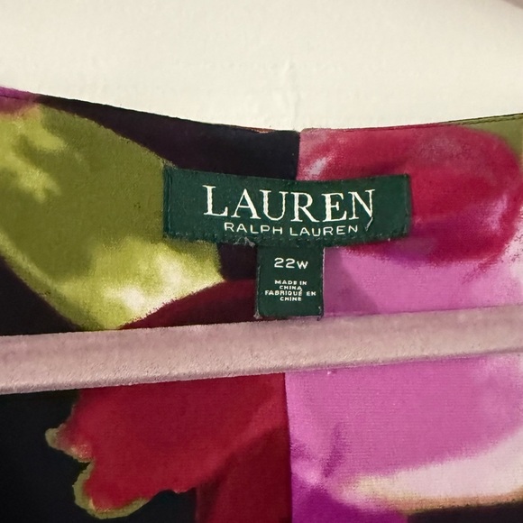 Ralph Lauren Colorful Floral Cowl Neck Sleeveless Stretch‎ Jersey Dress Size 22W - Picture 4 of 7